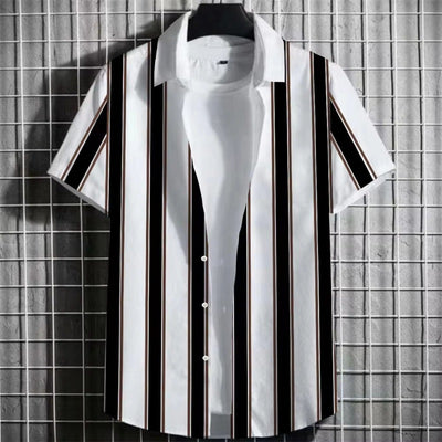 Playera Hombre Rayas Estampado 3D Manga Corta - Image 16