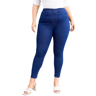 Pantalones Skinny Cortos Talla Grande con Cintura Elástica - Image 5