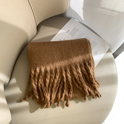Rebozo de Cuadros con Flecos Extra Grueso para Mujer - Image 8