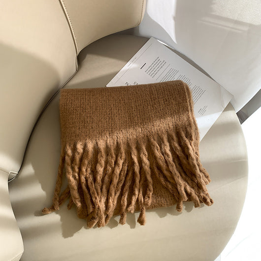 Rebozo de Cuadros con Flecos Extra Grueso para Mujer - Image 8