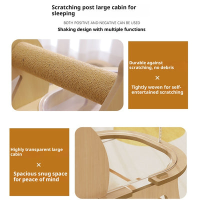 Cama Cápsula Espacial para Gatos con Cuerda de Cáñamo Resistente - Image 4