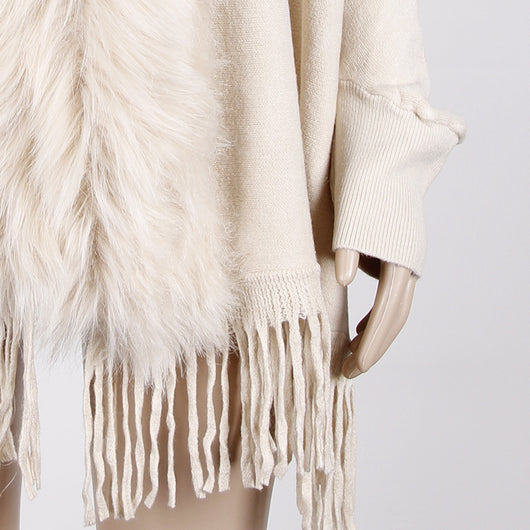 Capa Cardigan con Cuello de Piel y Flecos para Otoño e Invierno - Image 15