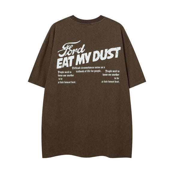 Camiseta Manga Corta Estampado de Letras para Hombre