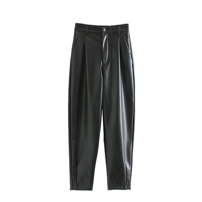 Pantalones Casuales de Cuero Sintético para Mujer - Image 8