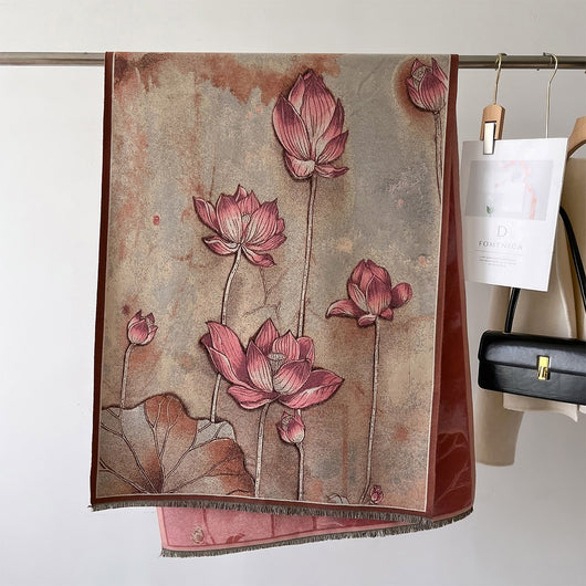Bufanda Gruesa de Invierno con Diseño Jacquard Tipo Cashmere - Image 31