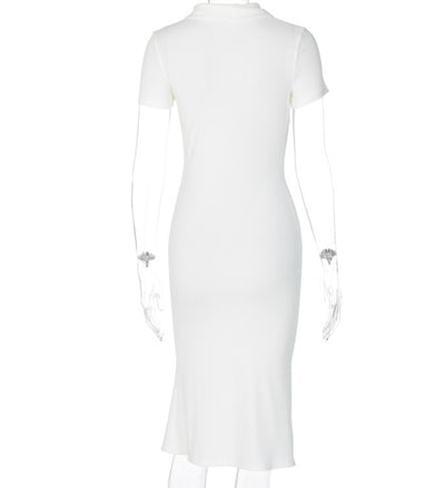 Vestido Camisero Otoñal con Abertura Lateral y Cuello Elegante - Image 8