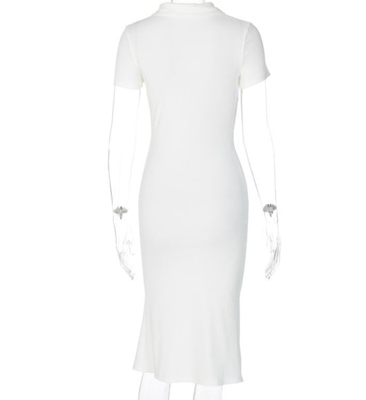 Vestido Camisero Otoñal con Abertura Lateral y Cuello Elegante - Image 8