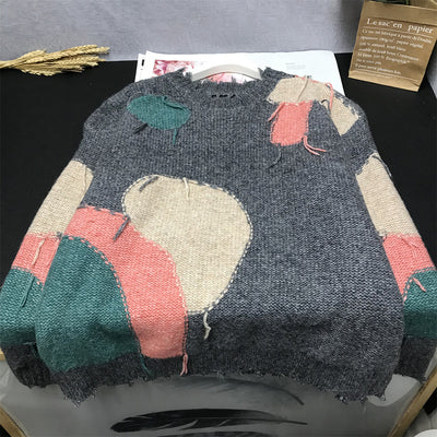 Suéter Tejido Casual Retro con Bordes sin Rematar para Mujer - Image 13