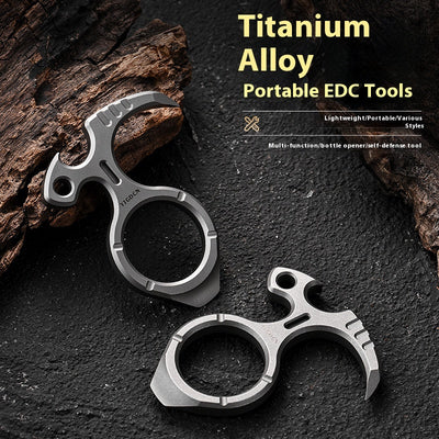 Llavero Multiusos de Aleación de Titanio con Extractor de Clavos