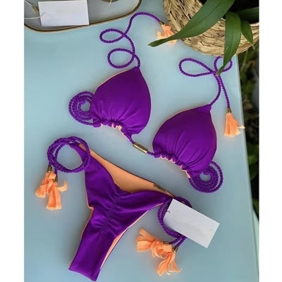 Bikini Tejido a Mano de Cuerda Pura para Playa - Image 3