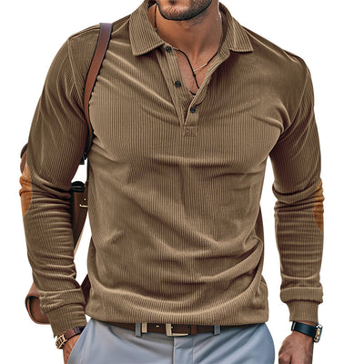 Camiseta Manga Larga de Pana para Hombre - Primavera y Otoño - Image 3