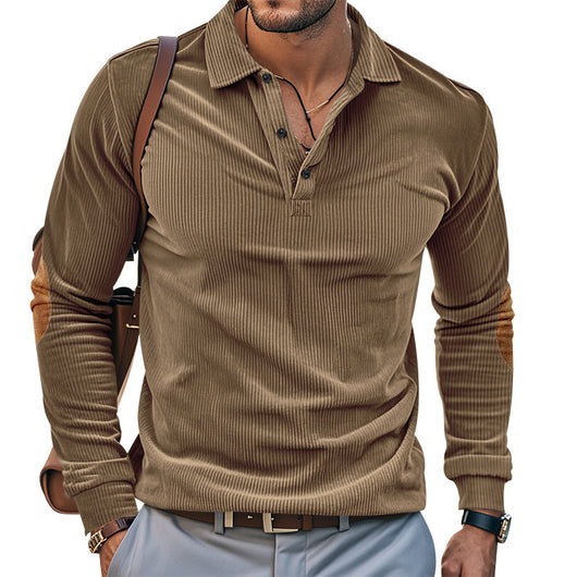 Camiseta Manga Larga de Pana para Hombre - Primavera y Otoño - Image 3