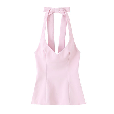 Blusa Ajustada Cuello Colgante Estilo Dulce y Picante - Colección Otoño - Image 5