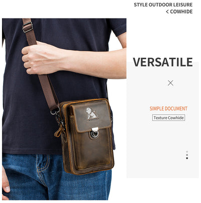 Bolsa Mensajera de Cuero con Cinturón Multifuncional para Hombre - Image 21