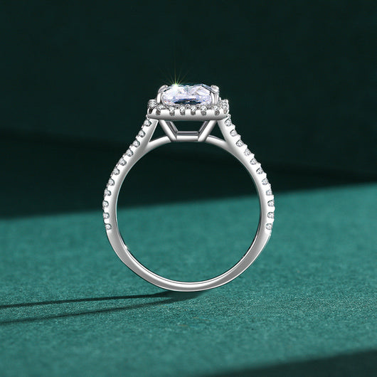 Anillo de Plata 925 con Diamante de Simulación Cuadrado - Image 6