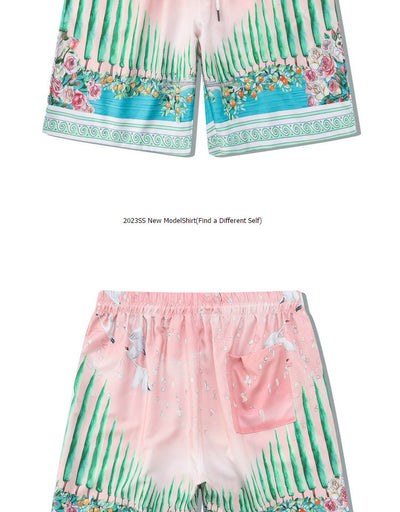 Conjunto de Camisa y Shorts Estampada Cuello Cubano - Lujo Casual de Alta Moda - Image 11