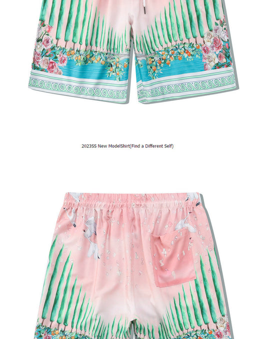 Conjunto de Camisa y Shorts Estampada Cuello Cubano - Lujo Casual de Alta Moda - Image 11
