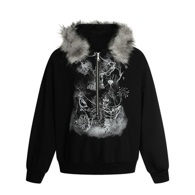 Suéter Cardigan con Cuello de Piel y Cierre de Cremallera - Image 23