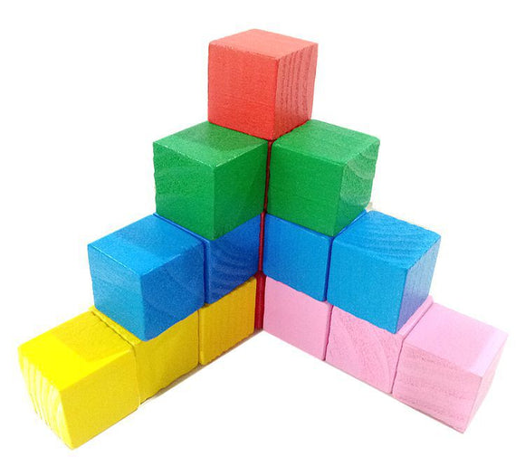 Juego de Bloques de Construcción Cubos para Enseñanza de Matemáticas en Madera