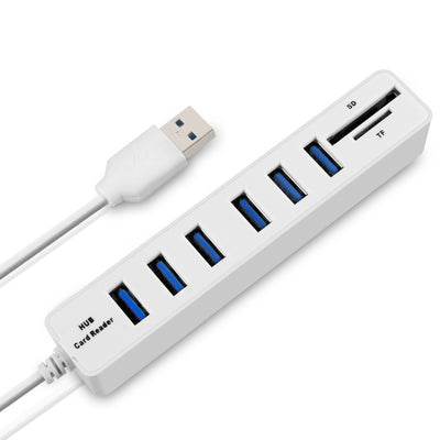 Hub Concentrador USB 2 en 1 con Lector de Tarjetas SD/TF y 6 Puertos USB - Image 4