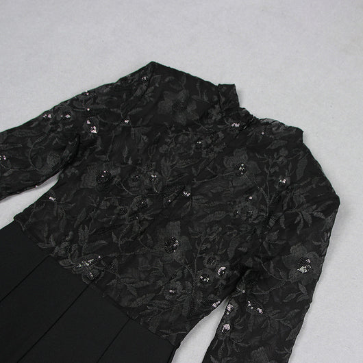 Jumpsuit de Encaje Transparente con Manga Larga para Eventos - Image 12