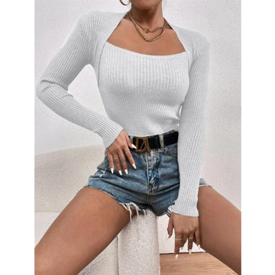 Blusa Ajustada de Punto Manga Larga para Mujer - Image 6