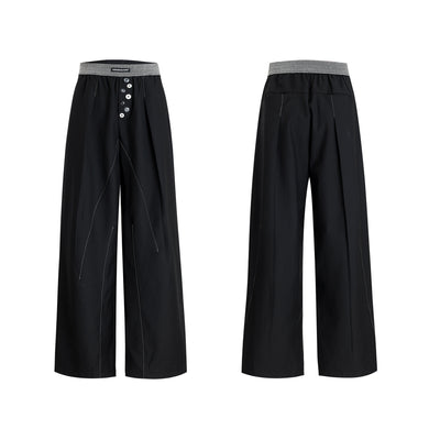 Pantalón Casual Relajado con Diseño de Botones Abiertos - Image 2