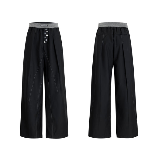 Pantalón Casual Relajado con Diseño de Botones Abiertos - Image 2