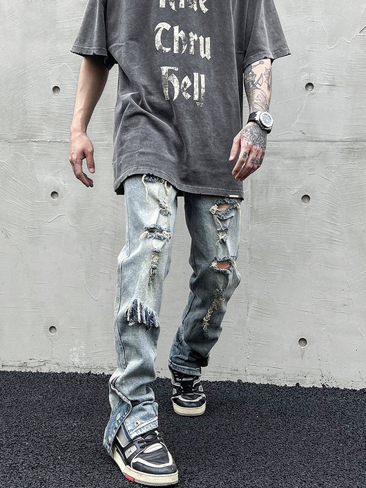 Jeans Rectos de Pierna Larga - Estilo Industrial Robusto - Image 5