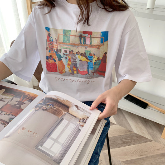 Blusa Suelta Manga Corta Mujer Diseño Retrato Japonés Exclusivo - Image 20