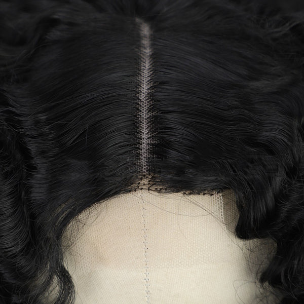 Peluca Afro Rizada Corta con Encaje Frontal