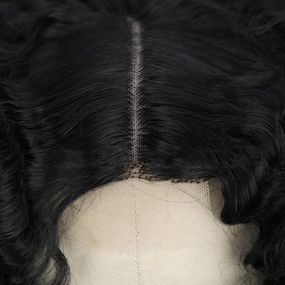 Peluca Afro Rizada Corta con Encaje Frontal