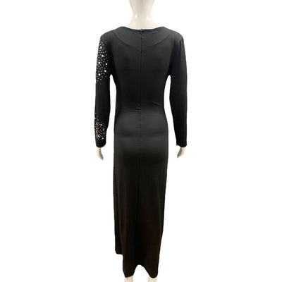 Vestido Premamá Elegante con Strass y Manga Larga - Image 8