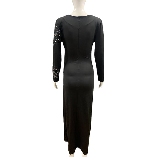 Vestido Premamá Elegante con Strass y Manga Larga - Image 8