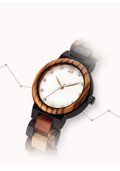 Reloj de Dama con Carcasa de Perla y Madera Natural - Image 9