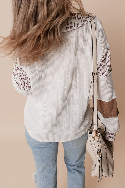 Sudadera con Capucha Estampado Leopardo y Solapa de Manga Larga - Image 12