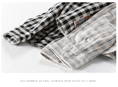 Camisa Cuadros Japonesa Manga Larga para Hombre - Estilo Casual y Versátil - Image 15