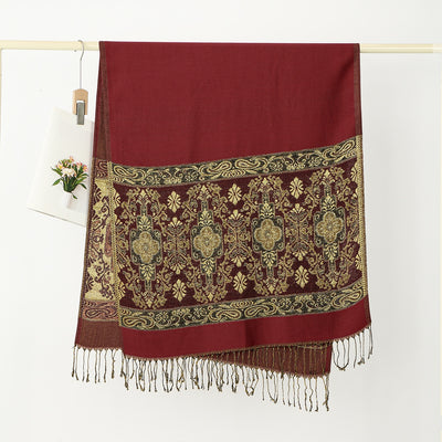 Pañoleta Bohemia Estampado Anacardo con Flecos - Image 18