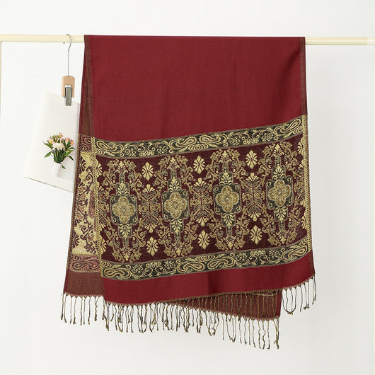 Pañoleta Bohemia Estampado Anacardo con Flecos - Image 18