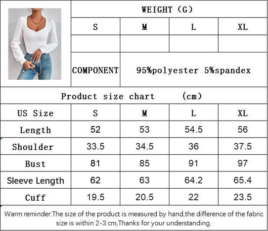 Blusa Mujer Cuello V Mangas Abullonadas Slim Fit Versátil - Image 6