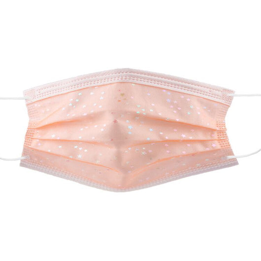 Light blue disposable face mask with iridescent butterfly patterns and white ear loops for dust protection. - Image 8
