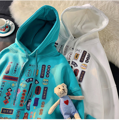 Sudadera con Capucha Estampada Hip-hop Otoño para Hombre - Image 12