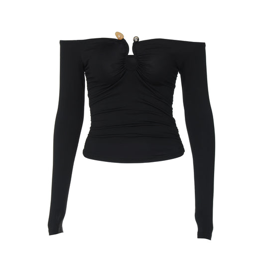 Blusa Tubo Suelta de Manga Larga en Color Sólido para Mujer - Image 5