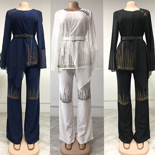 Conjunto de Dos Piezas Elegante para Mujer Talla Grande Estilo Africano
