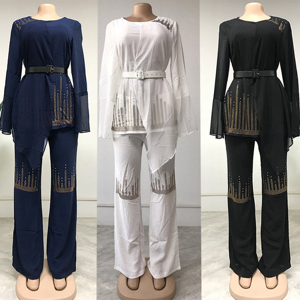 Conjunto de Dos Piezas Elegante para Mujer Talla Grande Estilo Africano