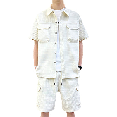 Traje de Camiseta con Solapa Estilo Coreano para Hombre - Image 5