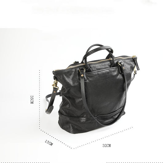 Bolso Tote de Cuero Curtido al Vegetal - Gran Capacidad para Viajes y Uso Diario - Image 7