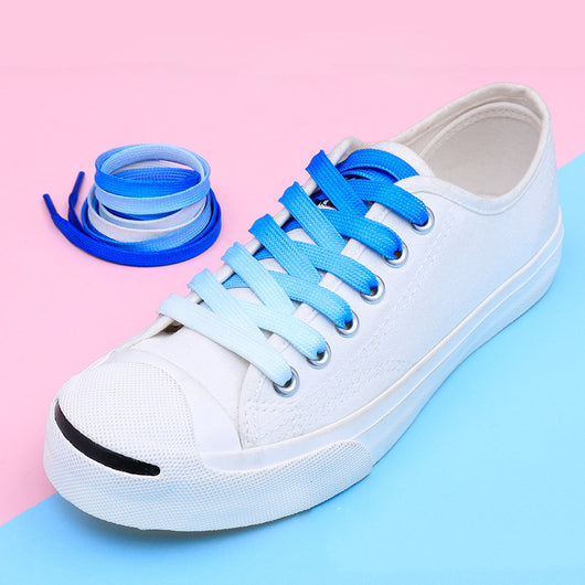 Zapatos de Lona Blancos Casual con Cordones Degradado Colorido - Image 14