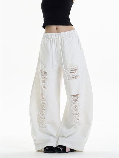 Pantalones Anchos Rotos para Mujer - Diseño Casual Desenfadado - Image 12