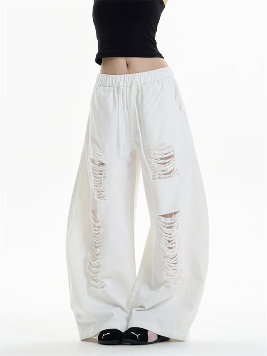 Pantalones Anchos Rotos para Mujer - Diseño Casual Desenfadado - Image 12